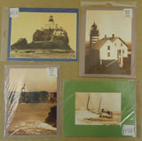 Collectible Cards/Prints Lot of 4 10-in x 7-in Early 20th Century America Light Houses -- New