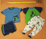 Pekkle Boys 4-Piece Pajama Set Size 2T-3T Toddler Skateboarding Multicolor -- Used