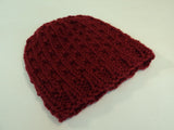 Handcrafted Bulky Slouchy Hat Red Textured Acrylic Wool Mix Female Adult -- New No Tags