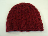 Handcrafted Bulky Slouchy Hat Red Textured Acrylic Wool Mix Female Adult -- New No Tags