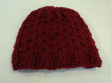 Handcrafted Bulky Slouchy Hat Red Textured Acrylic Wool Mix Female Adult -- New No Tags