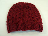 Handcrafted Bulky Slouchy Hat Red Textured Acrylic Wool Mix Female Adult -- New No Tags
