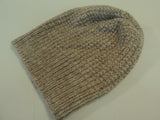 Handcrafted Reversible Slouchy Hat Beige With Sparkles Merino Wool Female Adult -- New No Tags
