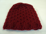 Handcrafted Bulky Slouchy Hat Red Textured Acrylic Wool Mix Female Adult -- New No Tags