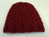 Handcrafted Bulky Slouchy Hat Red Textured Acrylic Wool Mix Female Adult -- New No Tags