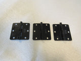 K&M 3-1/2-in Hinges 1/4-in Radius Corner Set of 3 Black 3 Holes 222-011923 -- Used