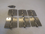 Standard 3-1/2-in Hinges 1/4-in Radius Corner Set of 6 Brushed Nickel 226-011923 -- Used