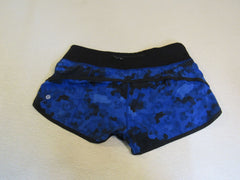 Lululemon Low Rise Lined Short Shorts Blue/Black Female Adult Size 6 -- Used