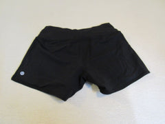 Lululemon Athletic Shorts Black Crossover Waist Female Adult Size 6 Solid -- Used