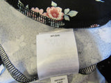 Bar III Thong Bodysuit Black/Pink/Mint Female Adult Size M Floral -- Used
