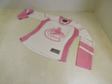 Reebok Vancouver Canucks Hockey Jersey White/Pink NHL Female Adult Size S -- Used