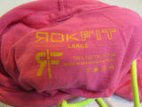 Rokfit Hooded Shirt Pink/Neon Yellow Female Adult Size L Solid -- Used