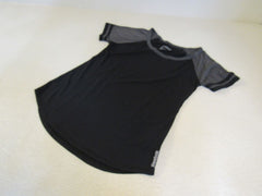 Reebok T Shirt Black/Gray Female Adult Size S Solid -- Used