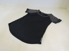 Reebok T Shirt Black/Gray Female Adult Size S Solid -- Used