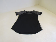 Reebok T Shirt Black/Gray Female Adult Size S Solid -- Used