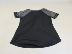 Reebok T Shirt Black/Gray Female Adult Size S Solid -- Used