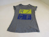 Reebok T Shirt Gray/Blue/Yellow CrossFit Female Adult Size M Solid -- Used