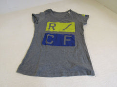 Reebok T Shirt Gray/Blue/Yellow CrossFit Female Adult Size M Solid -- Used