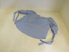 L.O.G.G. Top Blouse Blue/White Off The Shoulder Female Adult Size 8 Striped -- Used