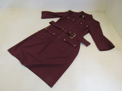 Michael Kors Dress Maroon Zip Up Female Adult Size S Solid -- Used