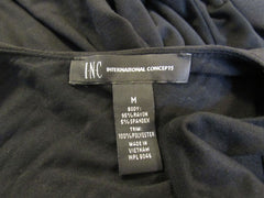INC Blouse Black Bell Sleeves Open Shoulder Female Adult Size M Solid -- Used