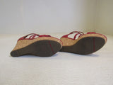Miz Moon Kiara Wedge Sandal Platform Adult Size 8-1/2 Reds -- Used