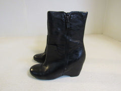 Franco Sarto Mercury Boots Wedge Black 3-3/4-in Heel Female Adult Size 8 Solid -- Used