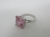 Edco Fashion Ring Princess Cut Pink Faux Gem Female Adult Size 8 Pinks Solid -- Used