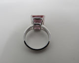 Edco Fashion Ring Princess Cut Pink Faux Gem Female Adult Size 8 Pinks Solid -- Used