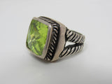 Designer Fashion Ring Light Green Gem Female Adult Size 8 Greens Solid -- Used