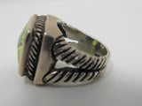 Designer Fashion Ring Light Green Gem Female Adult Size 8 Greens Solid -- Used