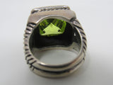 Designer Fashion Ring Light Green Gem Female Adult Size 8 Greens Solid -- Used