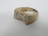 Designer Fashion Ring Clear/Gold Triangle Shaped Female Adult Size 6.5 -- Used