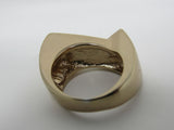 Designer Fashion Ring Clear/Gold Triangle Shaped Female Adult Size 6.5 -- Used