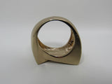 Designer Fashion Ring Clear/Gold Triangle Shaped Female Adult Size 6.5 -- Used