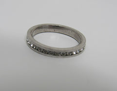 Designer Fashion Ring Clear/Silver Female Adult Size 8 -- Used