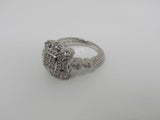 Judith Ripka Collection Ring Diamonique Silver/Clear Female Adult Size 8 -- Used