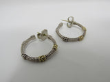 Judith Ripka Collection Hoop Earrings Silver/Gold Post Back Female Adult -- Used
