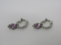 Judith Ripka Collection Hoop Earrings with Dangle Gems Female Adult -- Used