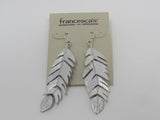 Francescas Silver Leaf Earrings Silver Dangle Fish Hook Back Female Adult -- Used