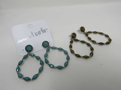 Charming Charlie Fashion Earrings Lot of 2 Pair Silver/Turquoise Female Adult -- Used