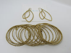 Stella & Dot Matching Earrings and Bracelet Gold Female Adult -- Used