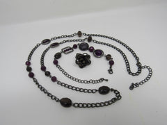 Designer Matching Earrings Bracelet and Necklace Female Adult Size 7.5 Purples -- Used