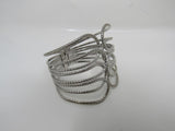 Designer Hinged Cuff Multilayer Bracelet Silver Female Adult -- Used