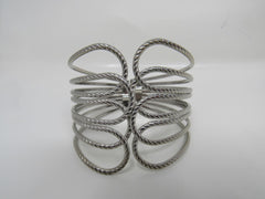 Designer Hinged Cuff Multilayer Bracelet Silver Female Adult -- Used