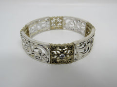Designer Stretch Bangle Bracelet Silver/Gold Female Adult -- Used