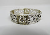 Designer Stretch Bangle Bracelet Silver/Gold Female Adult -- Used