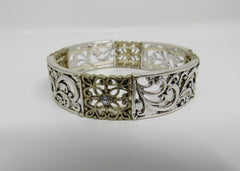 Designer Stretch Bangle Bracelet Silver/Gold Female Adult -- Used