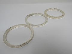Designer Bangle Bracelet Set of 3 Silver Female Adult Size one size -- Used