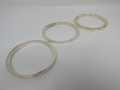 Designer Bangle Bracelet Set of 3 Silver Female Adult Size one size -- Used